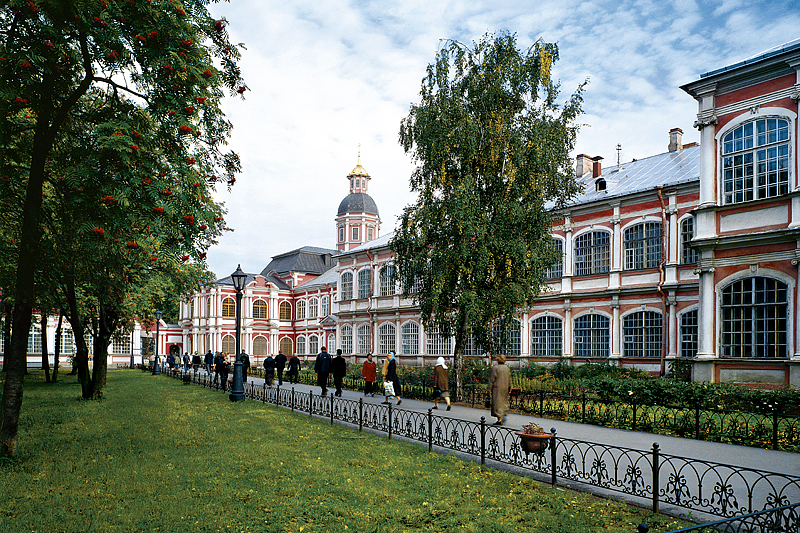 Courtyard of Alexander Nevsky Monastery in Saint-Petersburg, Russia