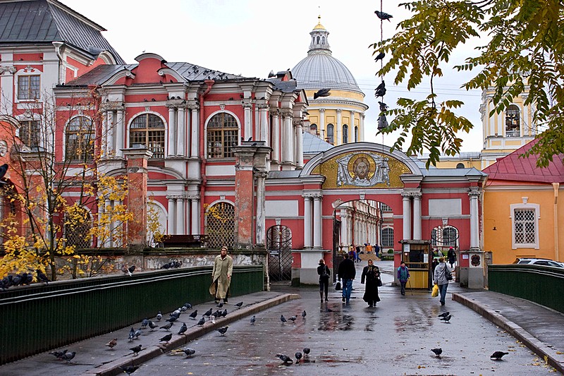 Main entrance to Alexander Nevsky Monastery in St Petersburg, Russia