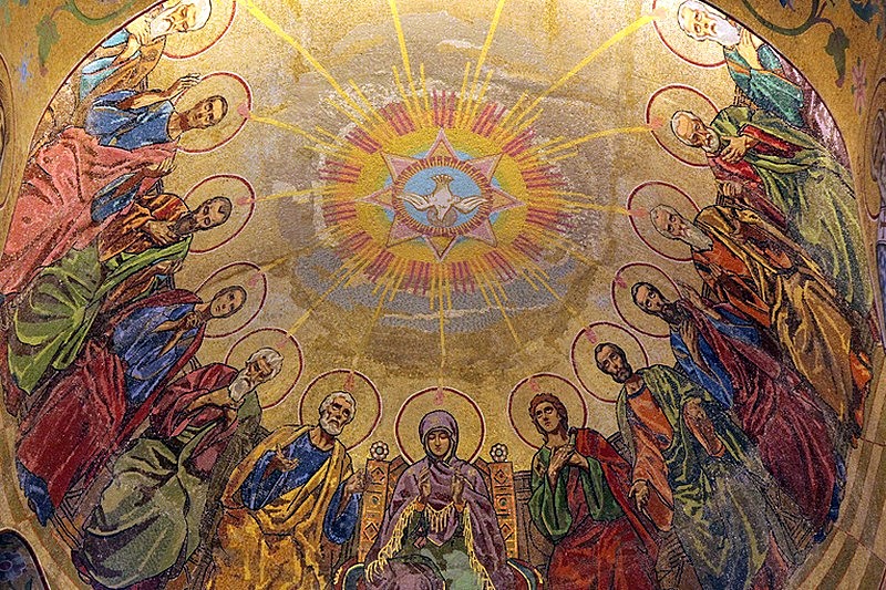 Ceiling mosaics at the Church of Our Savior on the Spilled Blood in Saint-Petersburg, Russia