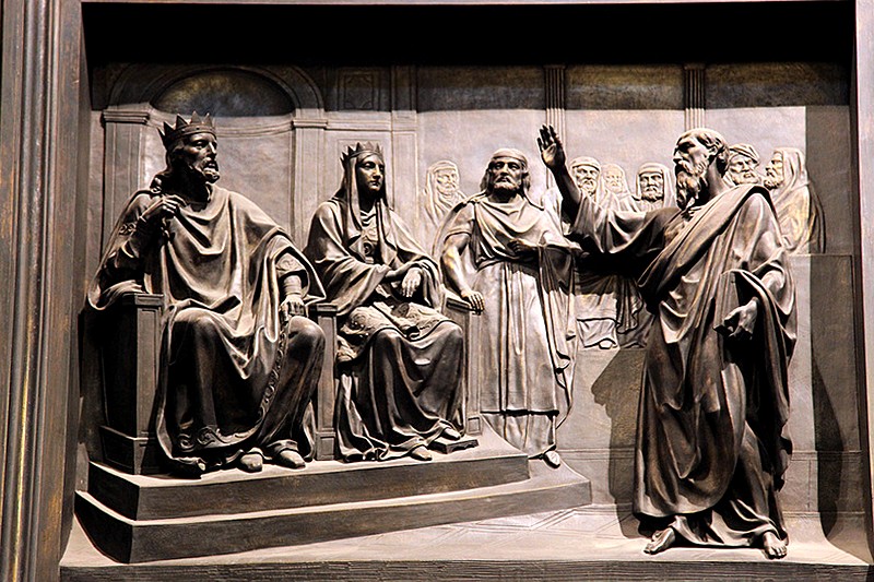 Bas-relief at the western door of St Isaac's Cathedral in Saint-Petersburg, Russia