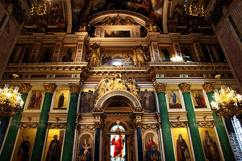 Splendid interior of St. Isaac's Cathedral in St Petersburg, Russia