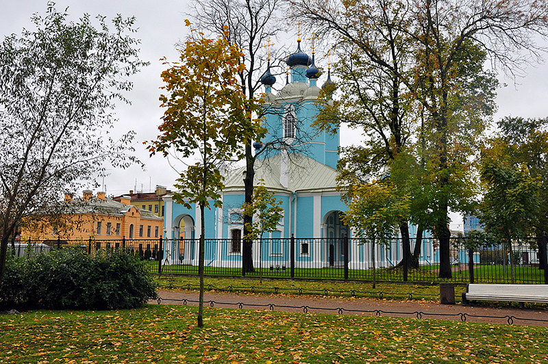 Autumn view of St Sampson Cathedral in Saint-Petersburg, Russia