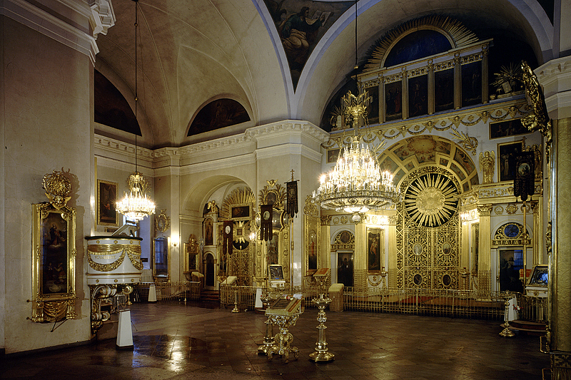 Interior of Transfiguration Cathedral (Preobrazhenskiy Sobor) in Saint-Petersburg, Russia Interior of Transfiguration Cathedral (Preobrazhenskiy Sobor) in Saint-Petersburg, Russia