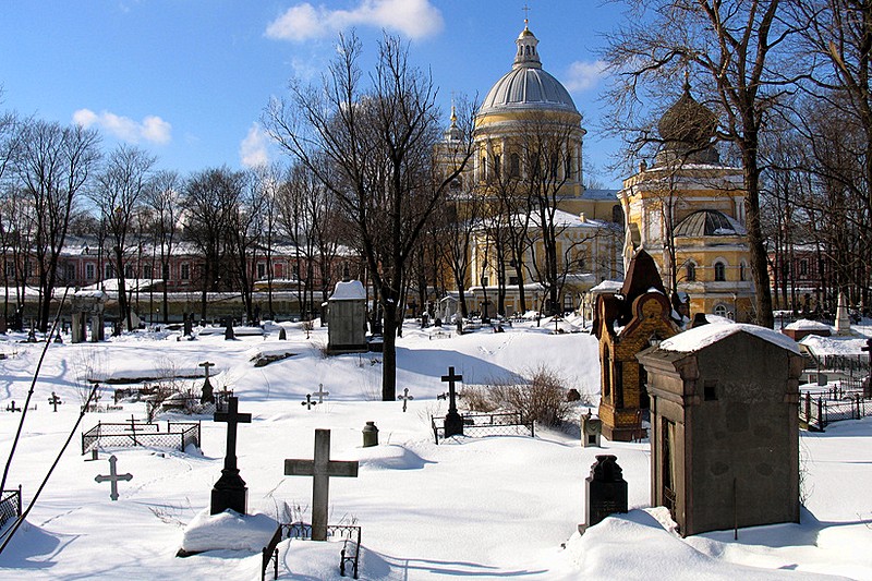 Nikolskoye Cemetery at the Alexander Nevsky Monastery in St Petersburg, Russia