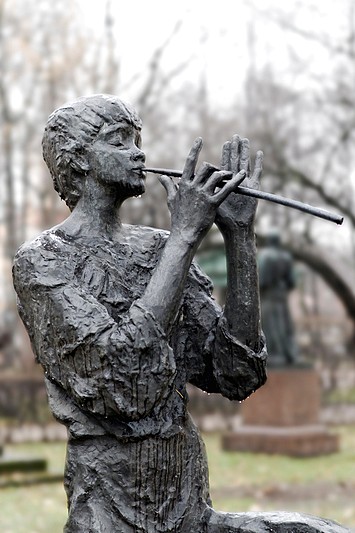 Sculpture on the tomb of composer Alexander Dargmyzhskiy in St Petersburg, Russia