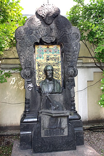 Tomb of the composer Alexander Borodin at the Alexander Nevsky Monastery in St Petersburg, Russia