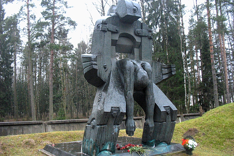 Moloch of Totalitarianism at Levashovo Cemetery (Levashovskaya Pustosh) north-west of St Petersburg, Russia