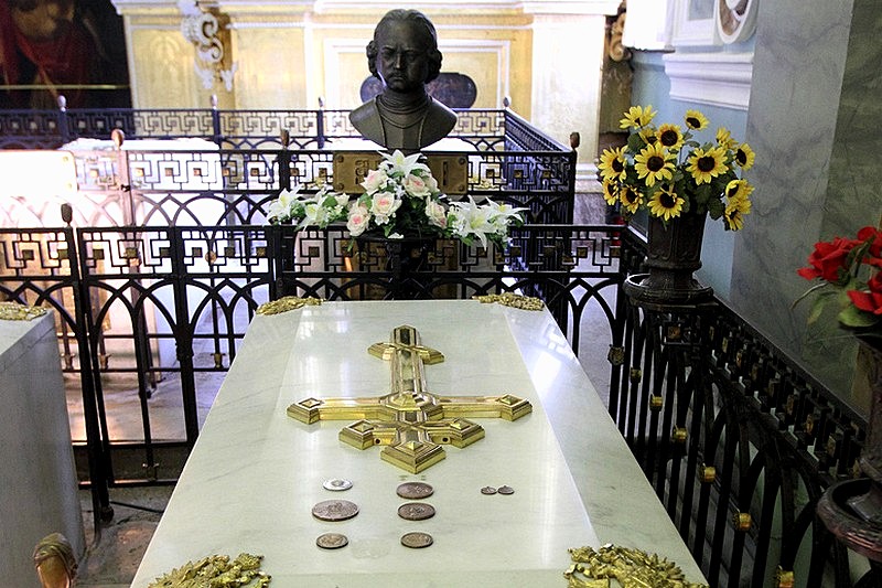 Tomb of Peter the Great, founder of St Petersburg, at the Cathedral of Ss. Peter and Paul in St Petersburg, Russia