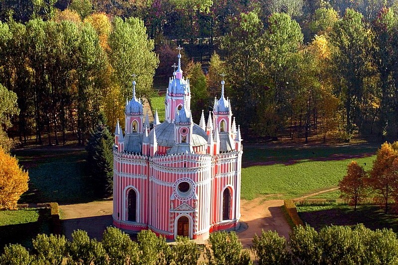 Church of the Birth of St. John the Baptist (Chesme Church) in Saint-Petersburg, Russia