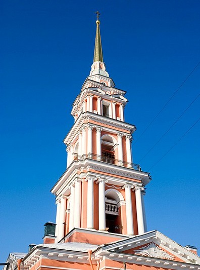 Bell-tower of the Cossack Church of the Exaltation of the Cross in Saint-Petersburg, Russia