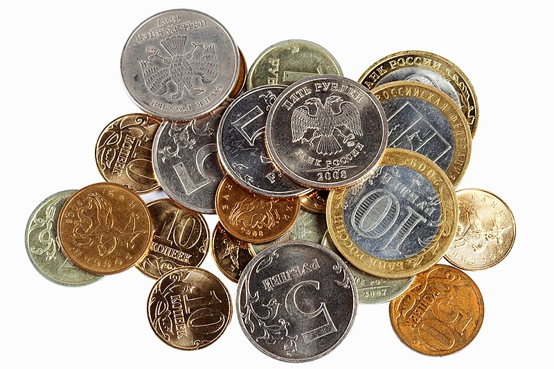 Russian Currency And Coins And 3