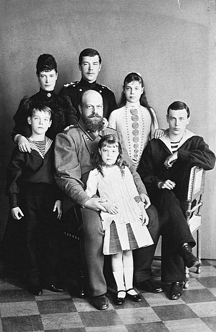 Emperor Alexander III with his wife and children