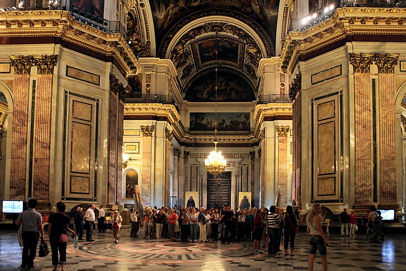 Interior of St Isaac's Cathedral in St Petersburg, Russia