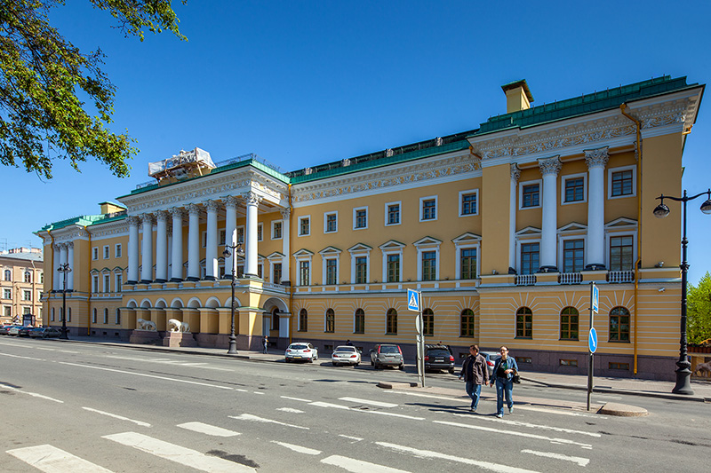 Lobanov-Rostovskiy Mansion on Admiralteysky Prospekt, designed by Auguste de Montferrand in St Petersburg, Russia