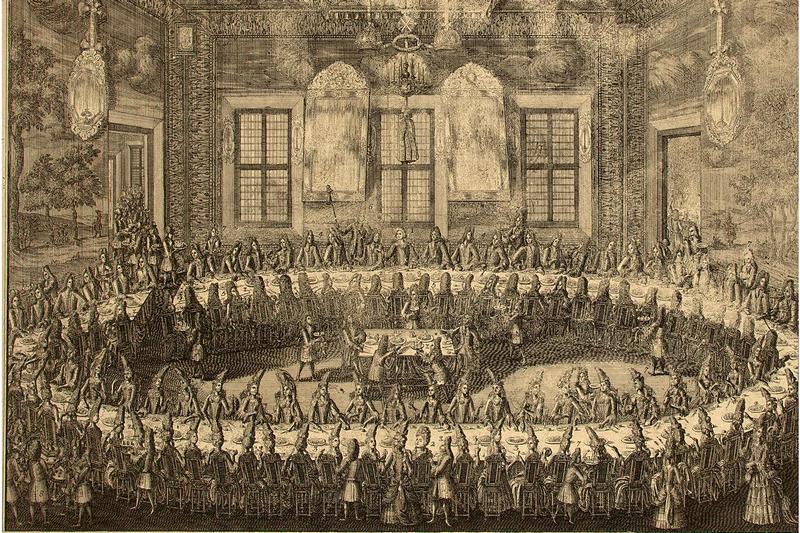 Engraving. 1712. State Hermitage Museum The wedding of Peter the Great and Catherine I on 19 February 1712