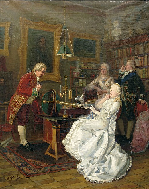 Empress Catherine II visiting Mikhail Lomonosov