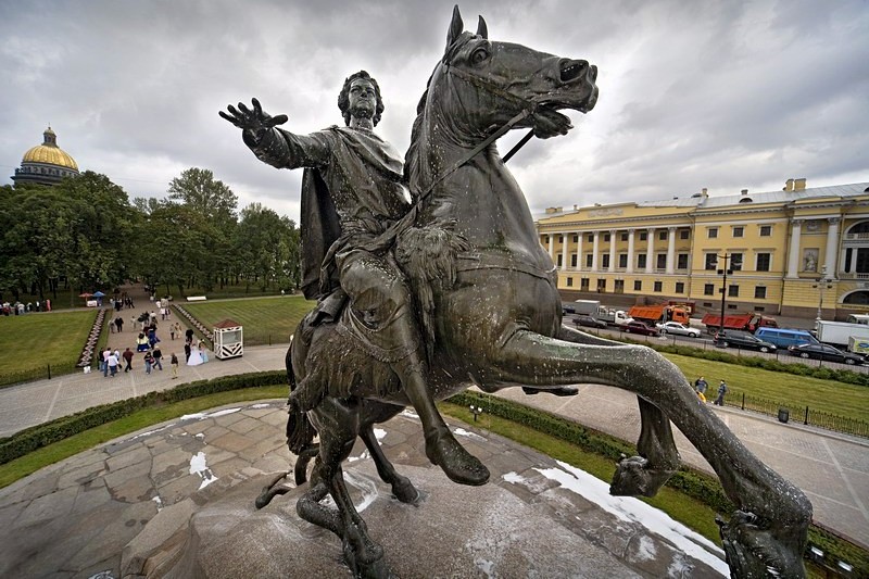 Bronze Horseman - monument to Peter the Great by Etienne Maurice Falconet in St Petersbirg, Russia