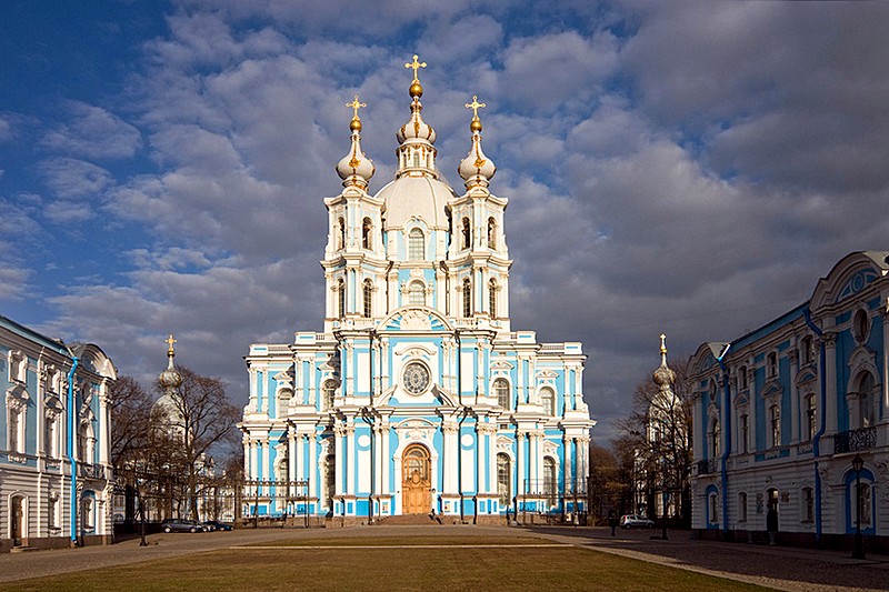 Smolny Cathedral by Rastrelli in St Petersburg, Russia