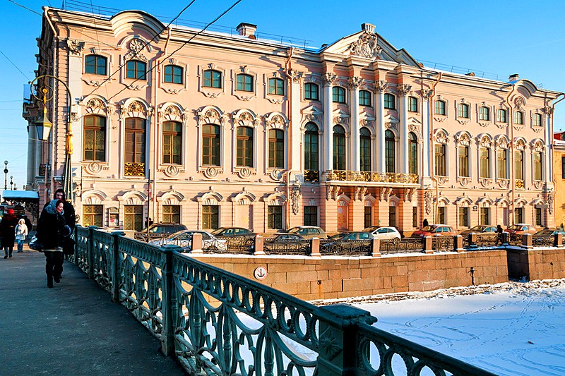 Stroganov Palace built by Francesco Bartolomeo Rastrelli in St Petersburg, Russia