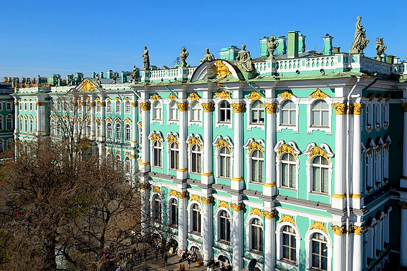 The Winter Palace of the Russian Tsars - Rastrelli's masterpiece in St Petersburg, Russia