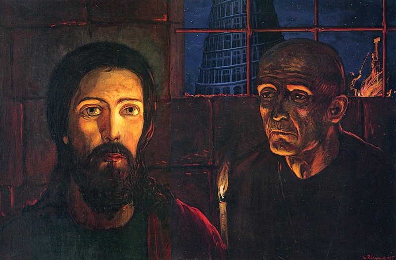 Legend about the great inquisitor. Illustration to Dostoevsky's novel The Brothers Karamazov Legend about the great inquisitor. Illustration to Dostoevsky's novel The Brothers Karamazov