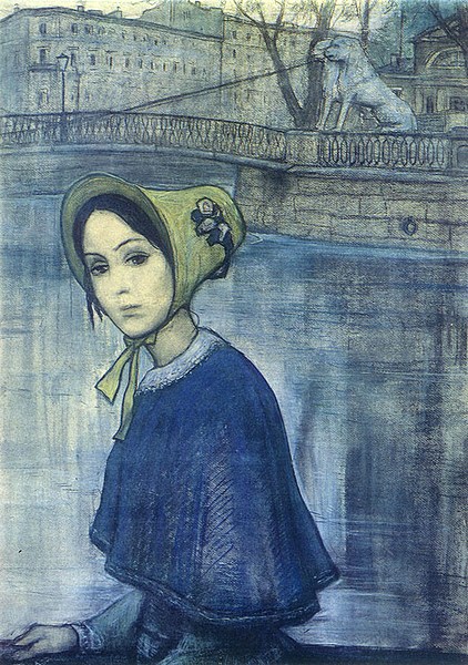 Nastenka. Illustration to Dostoevsky's novella White Nights