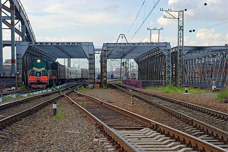 'American' bridges over Obvodny Kanal in St Petersburg, Russia