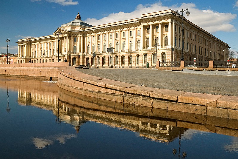 Academy of Fine Arts building on Universitetskaya Embankment, designed by Vallin de la Mothe in St Petersburg, Russia