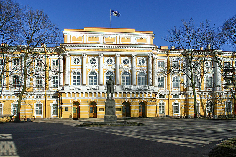 Razumovskiy Palace on the Moyka River Embankment designed by Vallin de la Mothe in St Petersburg, Russia