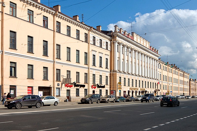 Barracks of the Izmailovskiy Life Guards Regiment built by Rusca on Izmailovskiy Prospekt in Saint-Petersburg, Russia