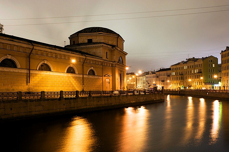 Building of the Royal Stables Offices built by Rusca on the Moyka River Embankment in St Petersburg, Russia