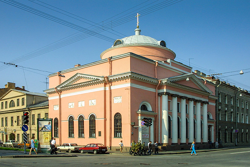 Luigi Rusca's Church of the Icon of the Mother of God 'Joy of All Grievers' 	on Shpalernaya Ulitsa in St Petersburg, Russia