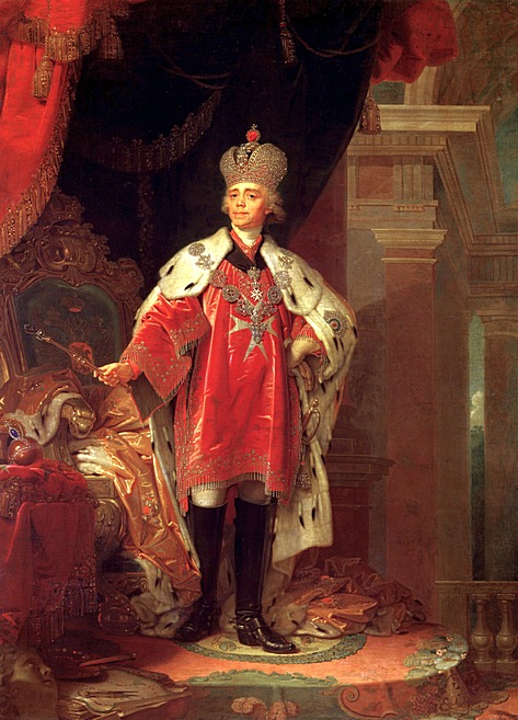 Oil on canvas. c.1800. State Russian Museum (Mikhailovskiy Palace) Paul I in crown, dalmatic and insignia of the Order of Malta