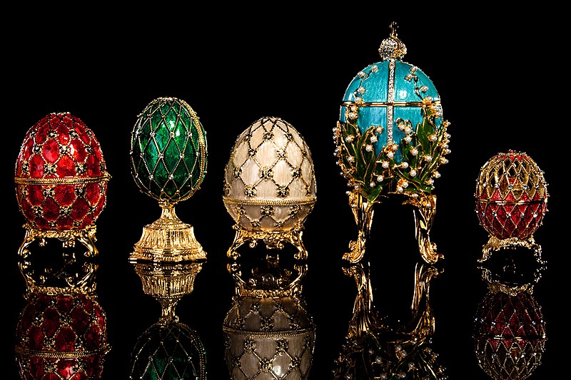 Famous Easter-eggs by Faberge in St Petersburg, Russia