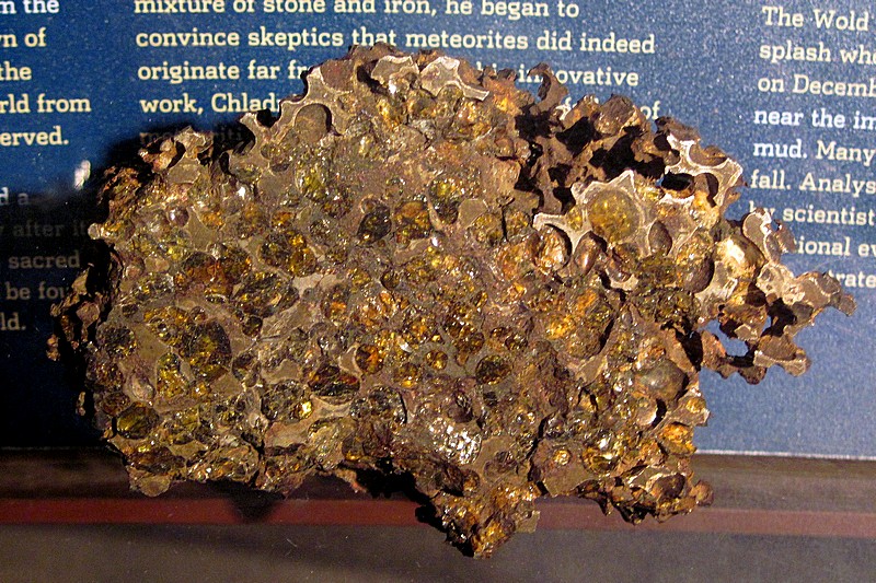 Krasnojarsk meteorite slice (pallasite) named after Pallas