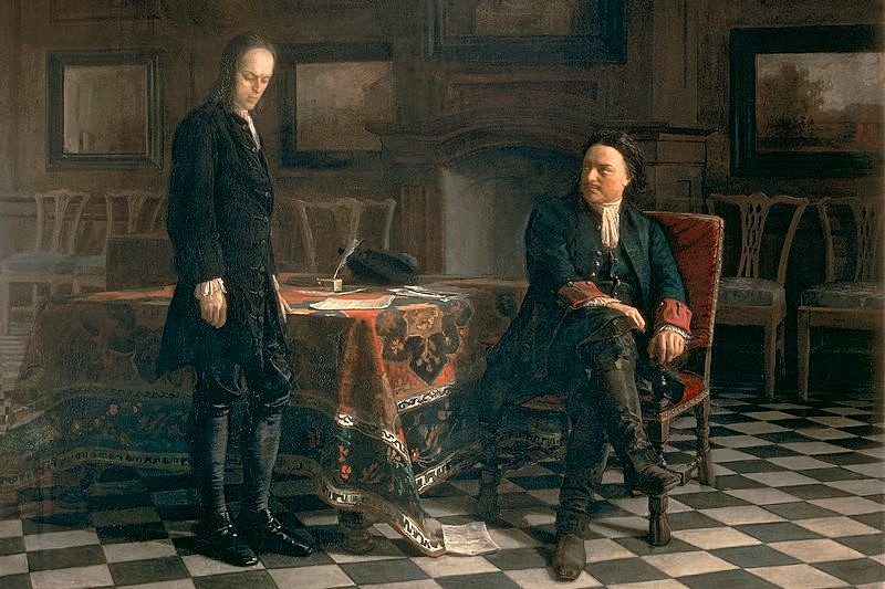 Peter the Great interrogating Tsarevich Alexey Petrovich at Peterhof
