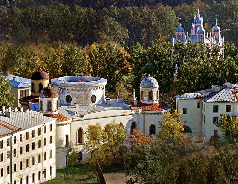 Chesma Church and Chesma Palace designed by Yuri Felten (Georg Veldten) on the southern outskirts of St Petersburg, Russia