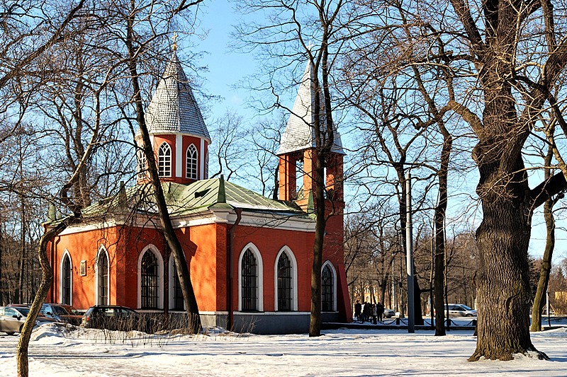 Church of the Birth of St. John the Baptist on Kamenny Island, designed by Yuri Fleten (Georg Veldten) in Saint-Petersburg, Russia