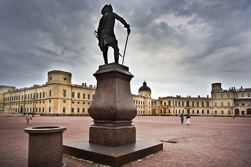 At the main square in front of the palace in Gatchina, south of St. Petersburg, Russia