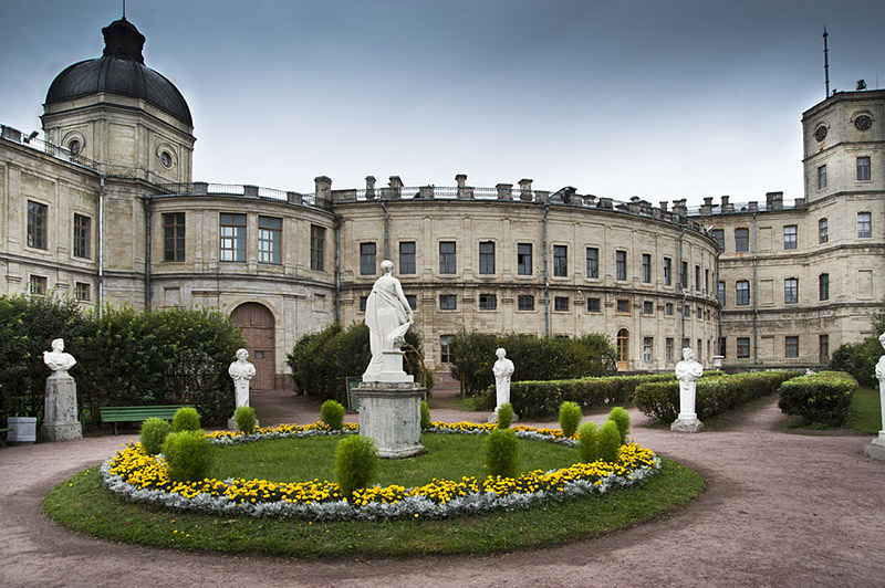 Imposing Gatchina Palace in a southern suburb of St Petersburg, Russia