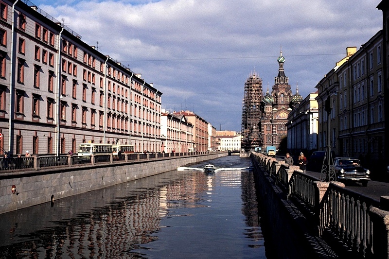 View of Nevsky Prospekt from the Church on the Spilled Blood, 1979 in St. Petersburg, Russia