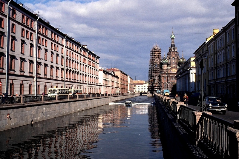 View of Nevsky Prospekt from the Church on the Spilled Blood, 1979 in St. Petersburg, Russia View of Nevsky Prospekt from the Church on the Spilled Blood, 1979 in St. Petersburg, Russia