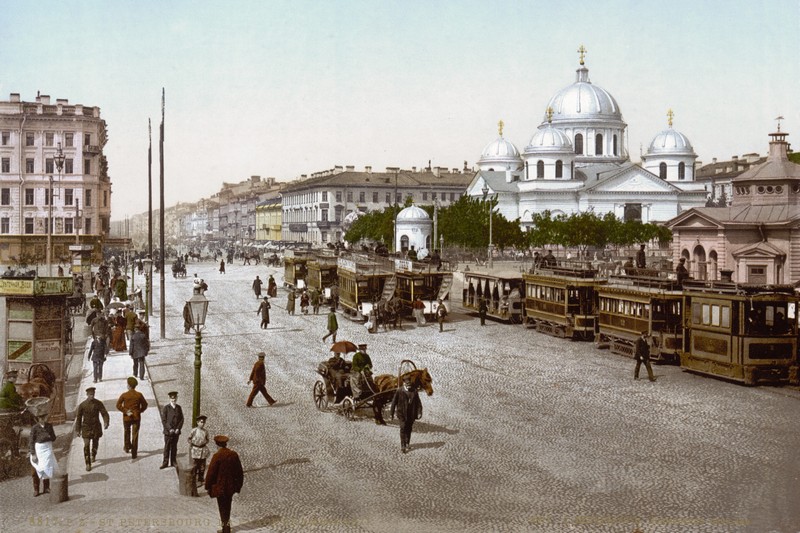 The view of the Znamenskya Church on Nevsky Prospekt in St. Petersburg, Russia