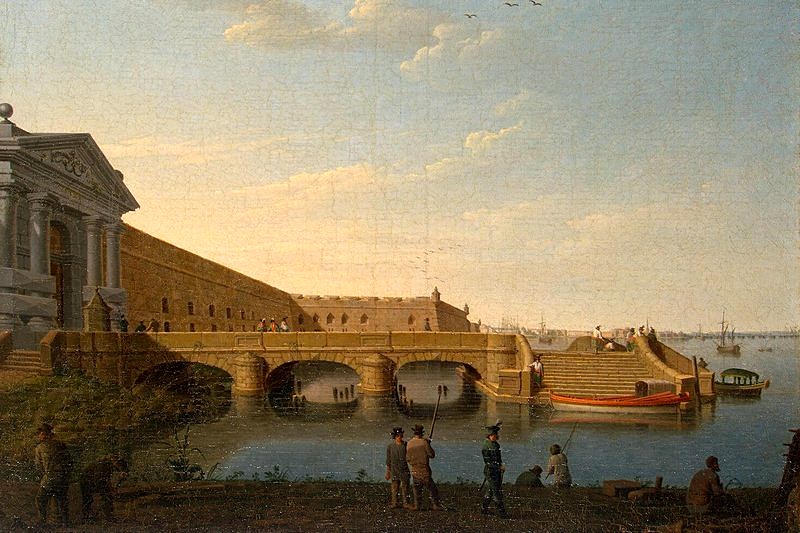 Oil on canvas. pre-1797. State Hermitage Museum The Neva Gate of the Peter and Paul Fortress