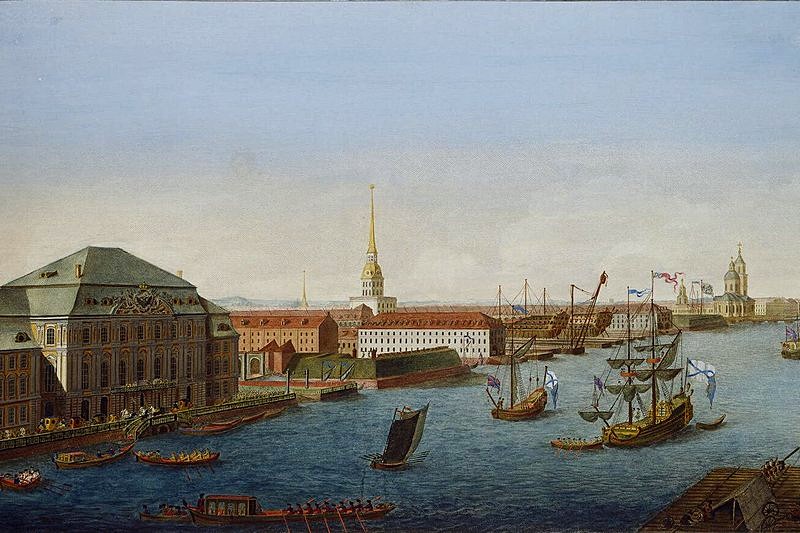 View of the Neva between the Winter Palace and the Academy of Sciences (left part)