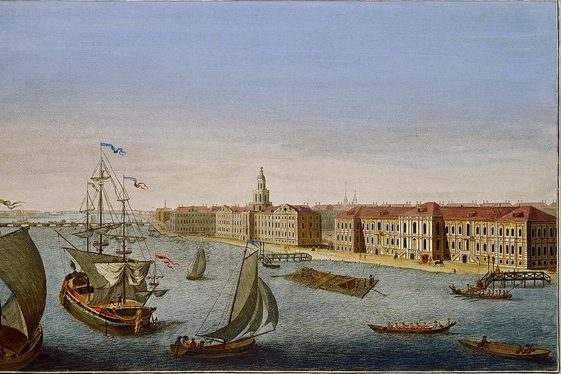 View of the Neva between the Winter Palace and the Academy of Sciences (right part)