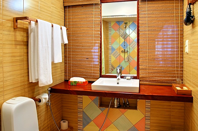 Bathroom of the Standard Room at the Alexander House Hotel in St. Petersburg