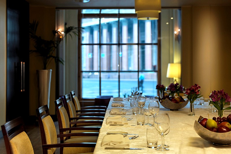 Banquet Room of the Borsalino Restaurant at the Angleterre Hotel in St. Petersburg