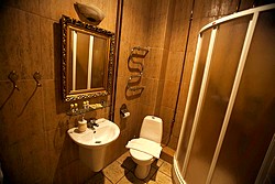 Bathroom of the Business Room at the Art Hotel Rachmaninov in St. Petersburg