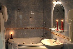 Bathroom of the Apraksin Suite at the Asteria Hotel in St. Petersburg